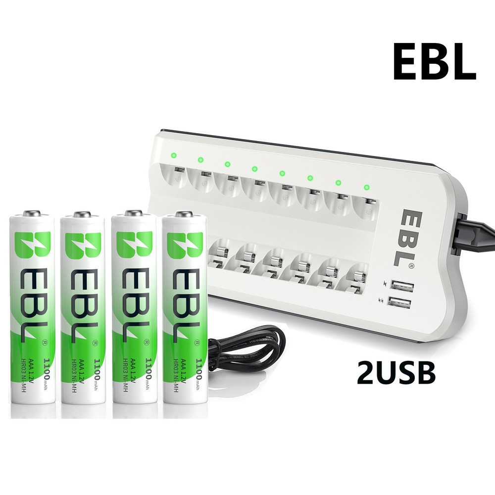 EBL AA AAA Rechargeable Batteries 2300 1100 2800mAh / NI-MH Optional Charger Lot