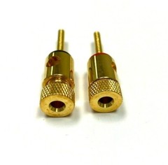 4X Audio Gold threaded Speaker Wire Connector Banana Plug Jack Open End Home Car