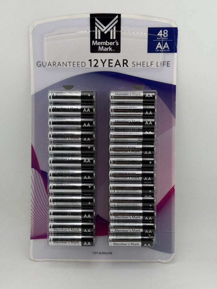 (2) Member’s Mark Alkaline AA Batteries (48 Pack EA) TOTAL 96 Batteries 2035