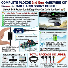 Plozoe 11.5ft Dash Cam Hardwire Kit Mini USB 12V-24V to 5V Car Power Cable