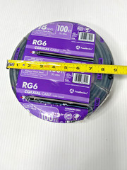 RG6 Coaxial Cable 100 Feet 18 AWG CM/CL2 CATV/MATV Copper Black NEW Sealed Roll