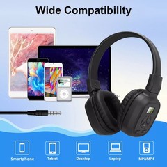 Stereo Foldable Receiver Over-Ear Headphone uses 2 AAA batteries (Not included)