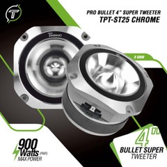 (2) 4″ SUPER TWEETER TIMPANO 900WATTS MAX TPT-ST25 CHROME BULLET 8 OHM PRO AUDIO