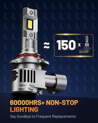 Fahren 9012/Hir2 LED Headlight Bulb 60000LM High/Low Beam 10 Years W/Cooling Fan