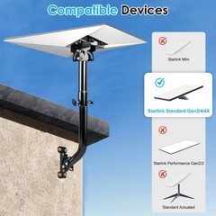 Heavy Duty Starlink Gen 3 Wall Mount 180° Adjustable Roof Mount for Standard V3