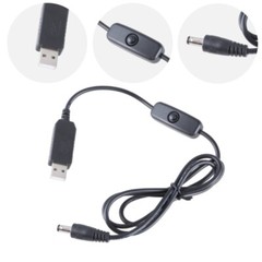 USB to DC12V 5521 Power Transfer Cable with Switching for Camera and Hard Disks