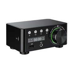 HiFi Stereo Bluetooth 5.0 Digital Power Amplifier Audio Receiver USB 50W+50W BLK