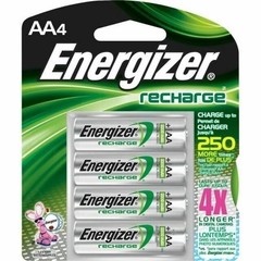 4/pack AA Energizer Rechargeable NiMH Batteries EXP 2021 AA4 Recharge 2300mAh