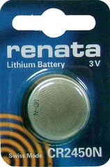 CR2450N RENATA WATCH BATTERIES 2450 (1 piece) New packaging Authorized Seller