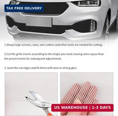 40×13″ Car Grill Mesh for Bumper,Cuttable Metal Mesh Grill with 3x6mm Diamond Sh