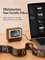 Mini Retro Tiny TV, 2 Inch Screen HD Display Real Working 2 inches, Brown