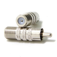 F-Type Female to RCA Male Connector Plug Jack Coaxial Cable TV Adapter RF Lot