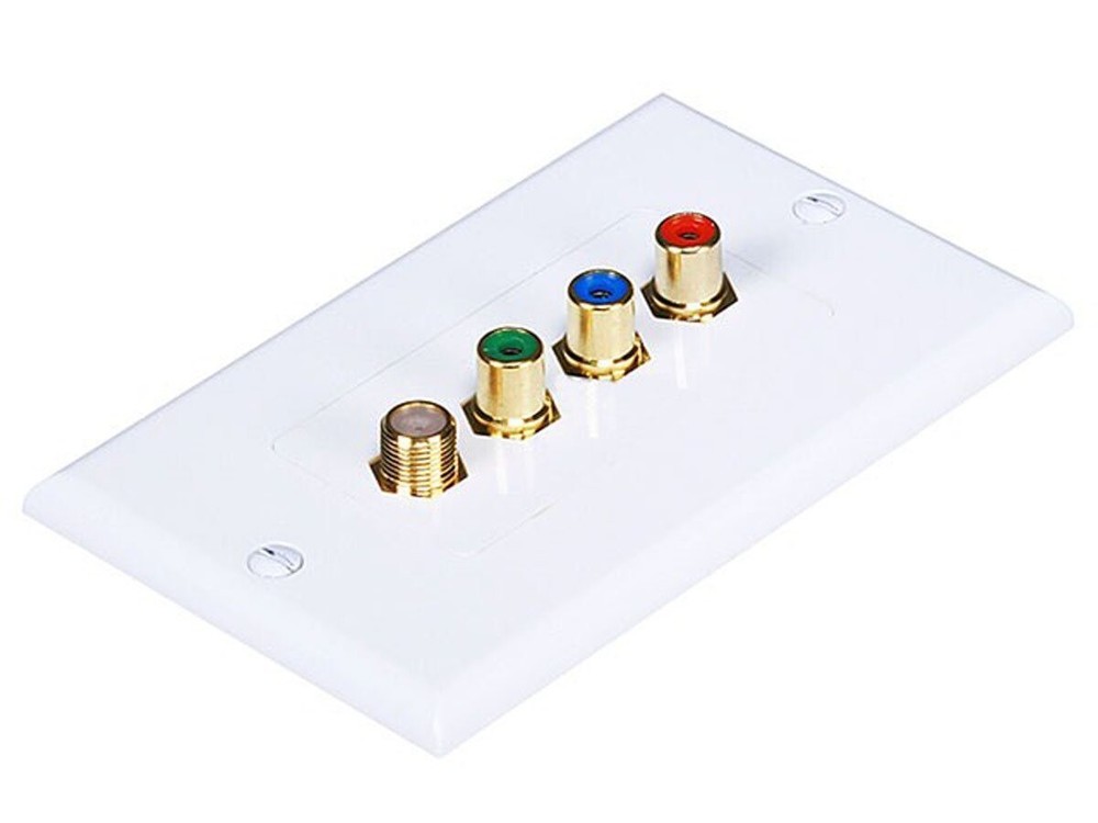 Monoprice 3025 3 RCA Component/F Connector 2-Piece Inset Type Wall Plate QTY 110