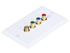 Monoprice 3025 3 RCA Component/F Connector 2-Piece Inset Type Wall Plate QTY 110