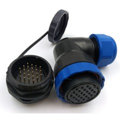 SD28 IP68 24pin Flange Elbow Waterproof Aviation Cable Connector Plug Socket