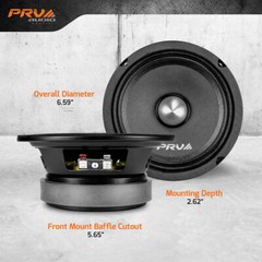 2x PRV Audio 6MR400-4 Bullet Midrange 6.5″ Speakers 4 Ohms PRO Car Audio 400W