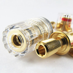4pcs High Quality Gold Plated Audio Speaker Cable Long 4mm Binding Post US Stock