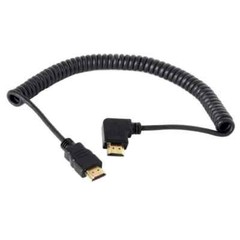Right Angle HDMI Spring Cable 4K 60Hz HDMI to HDMI Adapter Male Cord for Camera