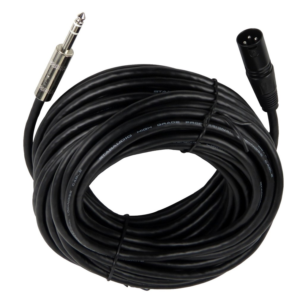 50ft XLR Male Cable Quarter Inch Stereo to 3-Pin Female Cables Audio Mixer Cable