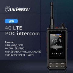 ANYSECU Zello W6PLUS Android 10 4G Network Radio UHF 400-470Mhz Walkie Talkie