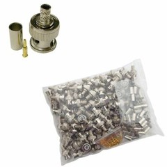 100pcs RG59 BNC Male Crimp On Connector Adapter Coaxial Cable for Security CCTV