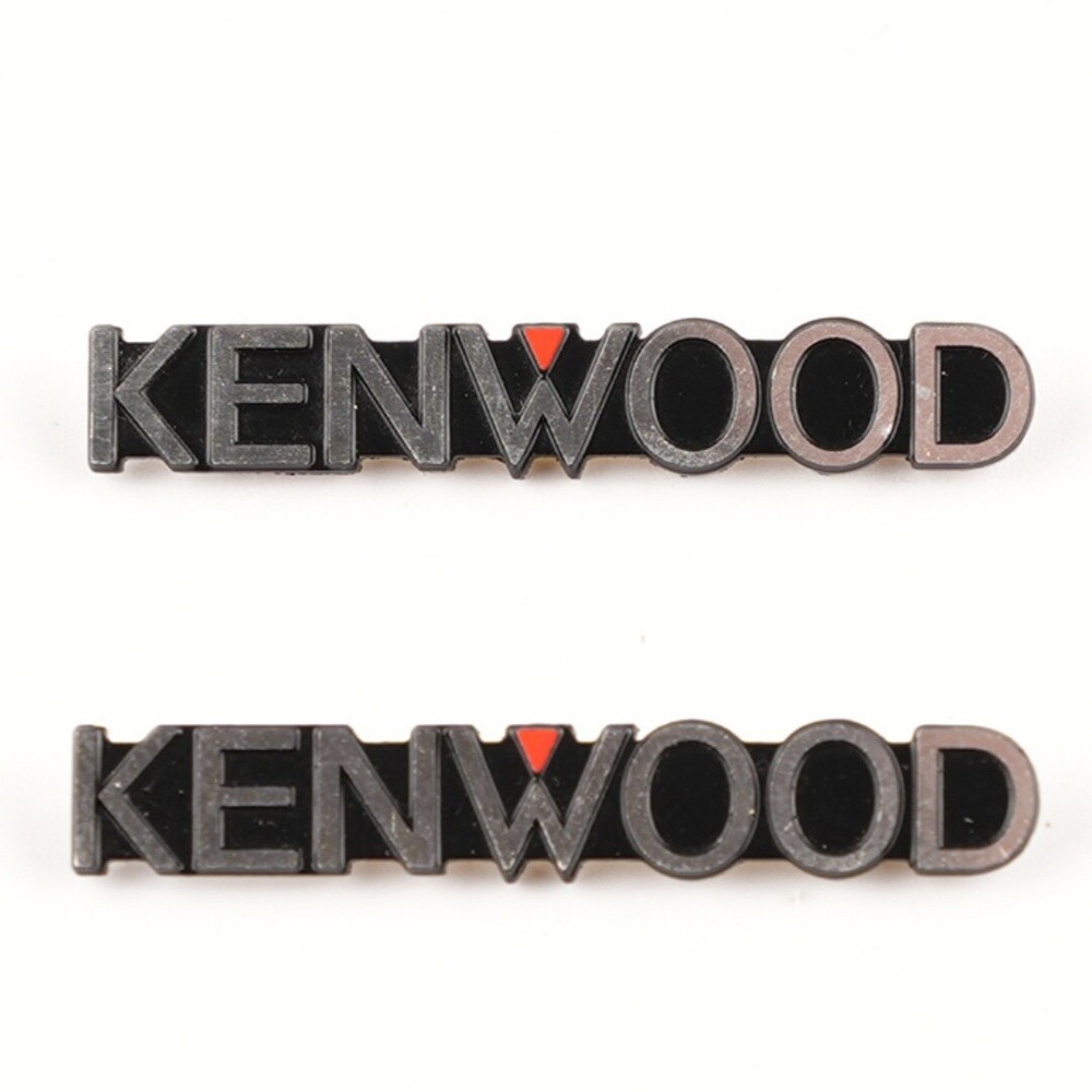 2X KENWOOD speaker Logo Nameplate Badge Replacement Piece 36.5mm X 5.8mm