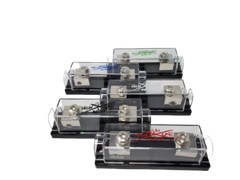 Sky High Car Audio 1/0 Gauge Set Screw ANL Fuse Holder Nickel Plated W/Fuses
