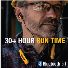 NEW DeWalt Jobsite Pro Wireless Earphones 190 2091 DW2 A Black /Yellow Free Ship
