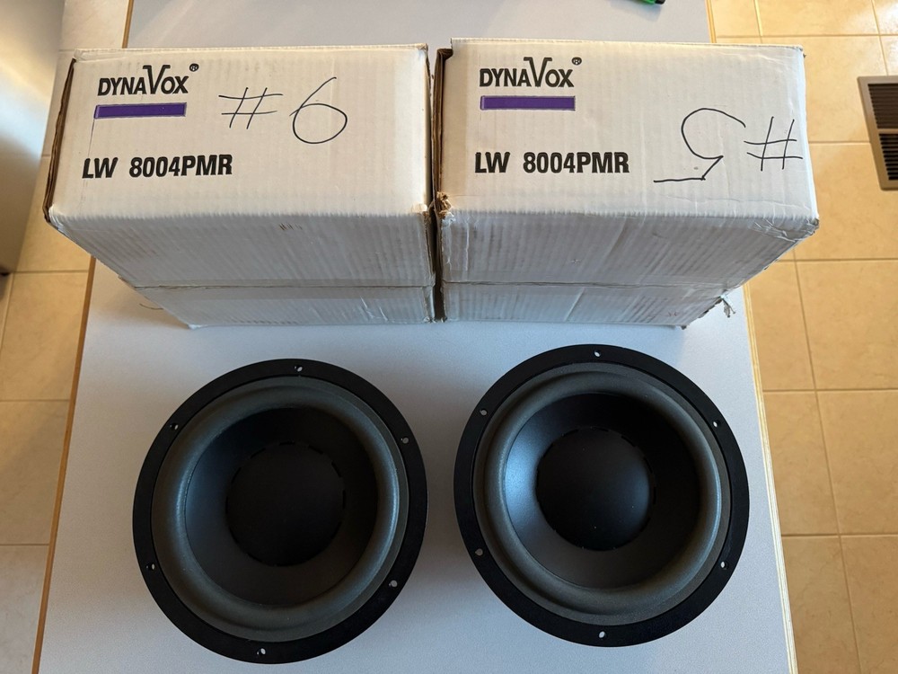 Dynavox LW8004PMR 8 Inch Woofer Pair NOS New Old Stock 8 Ohm 11.5 Lbs Each