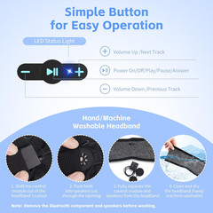 Sleep Headphones Bluetooth 6.0 Headband, 3-IN-1 Sleeping Headband Headphones for