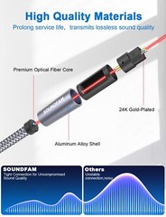 Optical Extension Cable 3Ft/1M, Optical Audio Cable Male to Female Toslink Op…
