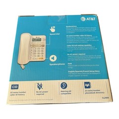 AT&T Corded Speakerphone White Caller ID Call Waiting Hearing Aid Compatible