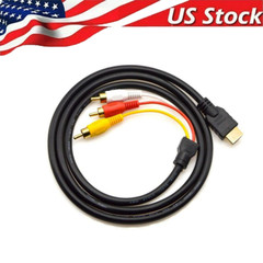 1080P HDMI Male To 3 RCA Video Audio AV Component Converter Adapter Cable HDTV