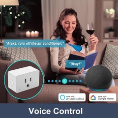 2PACK WiFi Smart Plug Socket Works with Alexa Google Home 1800W US Smart Outlet