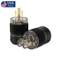 Pair HiFi Power Plug Copper Gold Plated Power Connector AC Mains Plug 15A/125