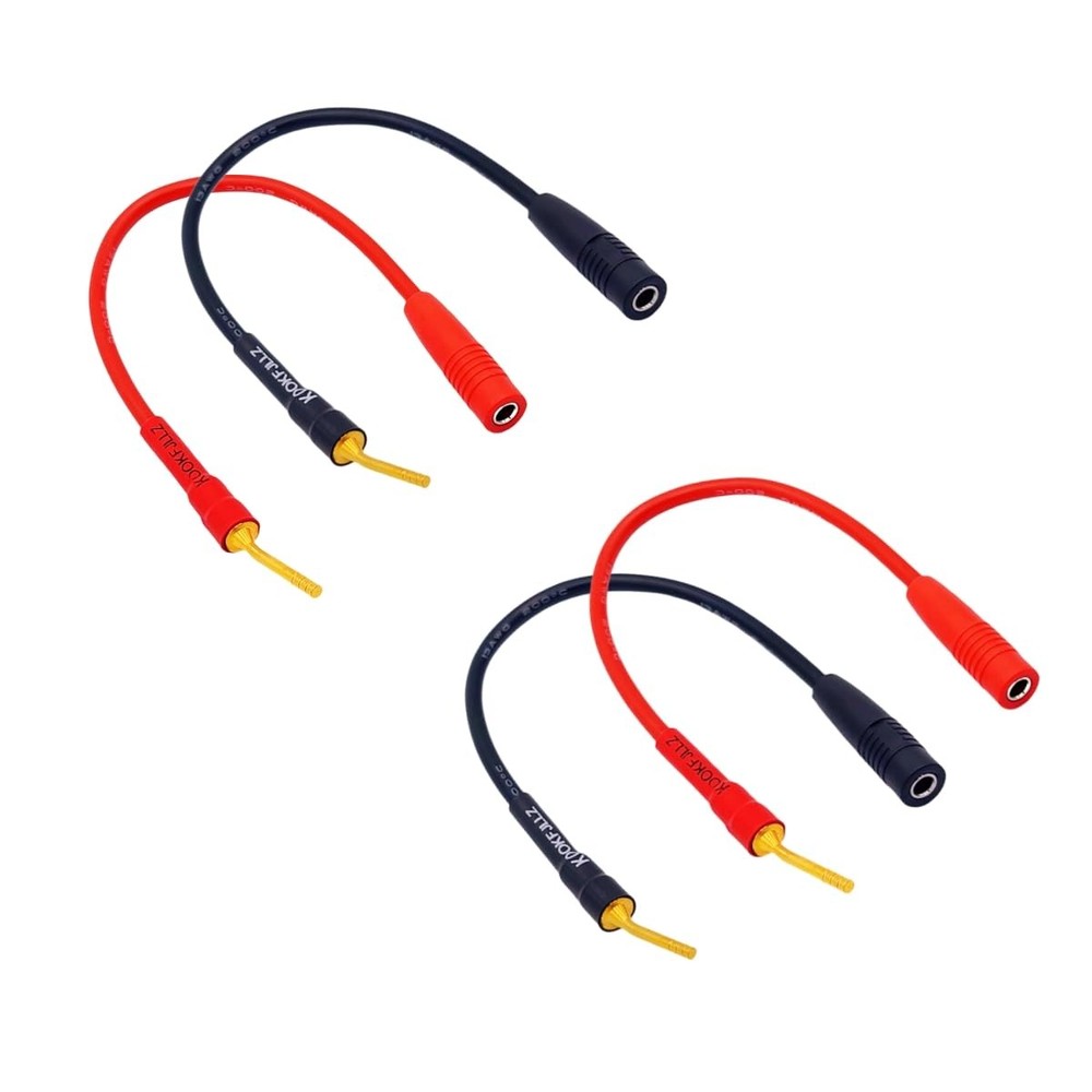 KOOKFJLLZ 2mm to 4mm Banana Plug Adapter Cable – Speaker Wire Black
