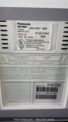 DEFECTIVE PANASONIC PVM1378W 13 CRT TV VCR VHS Combo Player TV G3D