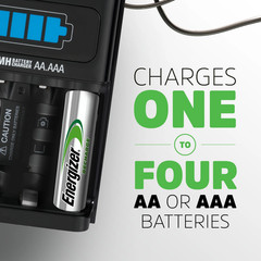 Energizer Battery Charger Plus 12,8,4 Power Plus AA NiMH Rechargeable Batteries
