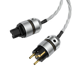 HI-End Silver Plated Braided audiophile power cable Euro & US connectors hifi
