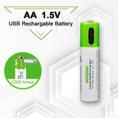 Paquete De 4 Baterias USB Recargables 2600mwh AA AAA 9V Li-ion Iones litio Pilas
