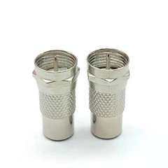 2PCS-RCA Female Jack to F-Type Male Plug Coax Adapter Radio Connector RG59/6 US
