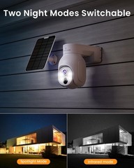 4MP Wireless Outdoor Solar Security Camera System PTZ IP Cam WIFI CCTV 8000mAh