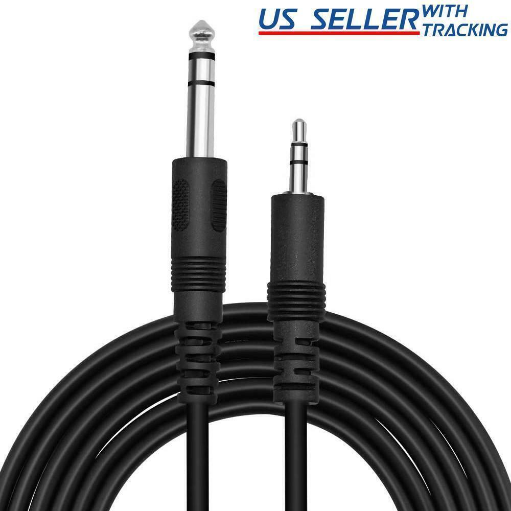 5ft 6.35mm 1/4″ to 3.5mm 1/8″ Male TRS Stereo Audio Aux Adapter Conversion Cable