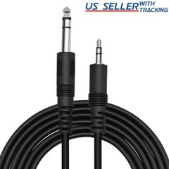 5ft 6.35mm 1/4″ to 3.5mm 1/8″ Male TRS Stereo Audio Aux Adapter Conversion Cable