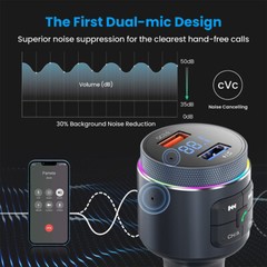 Car Bluetooth FM Transmitter Radio MP3 Wireless Adapter Dual USB Charger