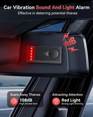 Car Vibration Sound & Light Alarm with Remote, 108dB Automobile Anti-Theft Vi…