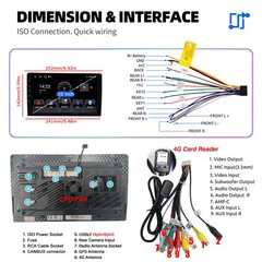 6GB+128GB QLED 10.1″ 2DIN Car Stereo Radio Carplay Android 15 8-core Navi WIFI