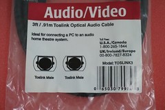 Computer Cable 3ft / 0.91M Toslink SPDIF Audio / Video Optical Cable (OP15