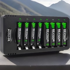✅ NEW! BEVIGOR Rechargeable AA & AAA Batteries with 8 Bay Smart Battery Charger