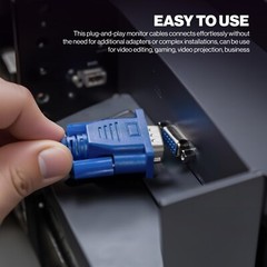 Lot of 1-100 5FT 15 PIN VGA Monitor adapter M/M Male To Male Cable For PC TV